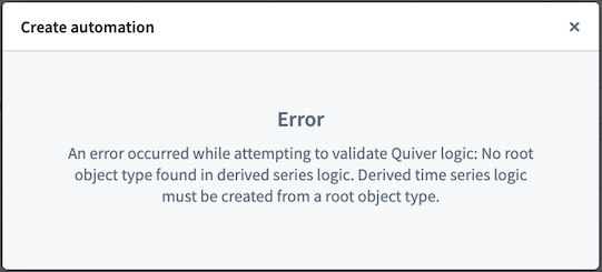 An error that occurred because no root object types were used.