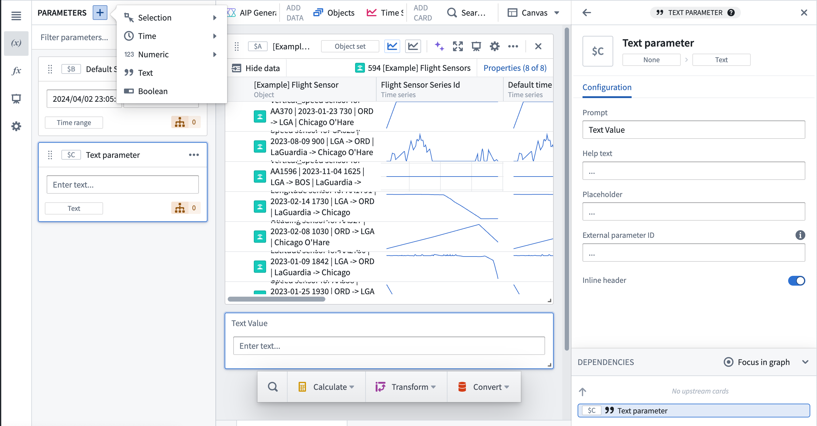 Add text parameter to Quiver analysis