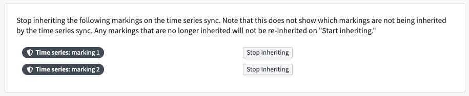 Manage markings for time series.