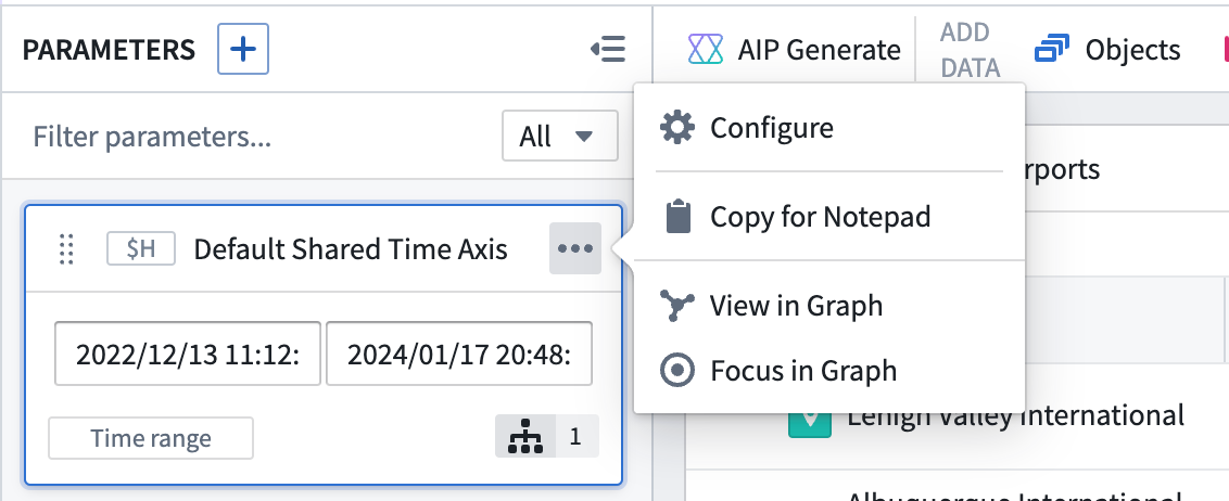 Configure the shared axis