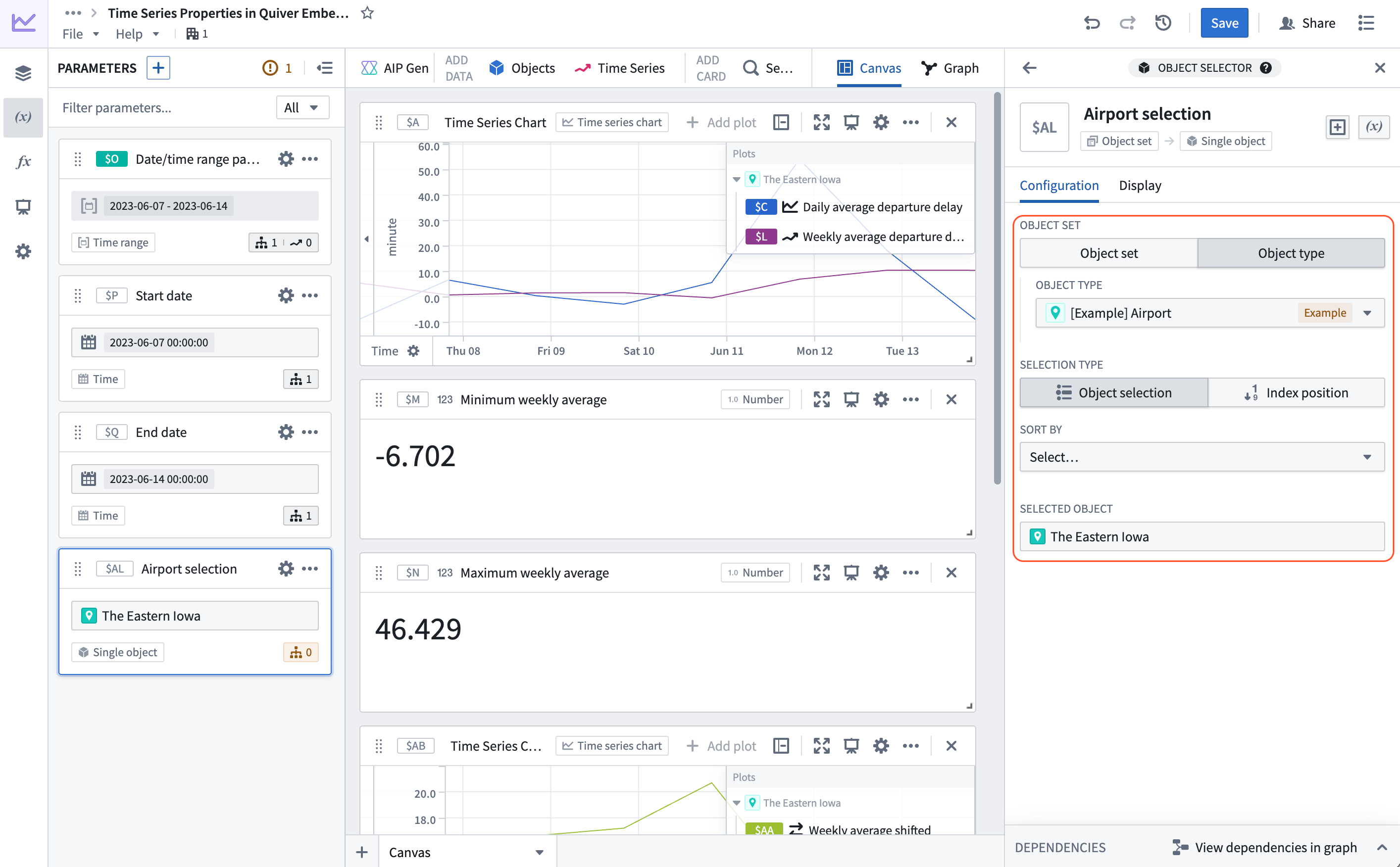 The Quiver configure object selector parameter.