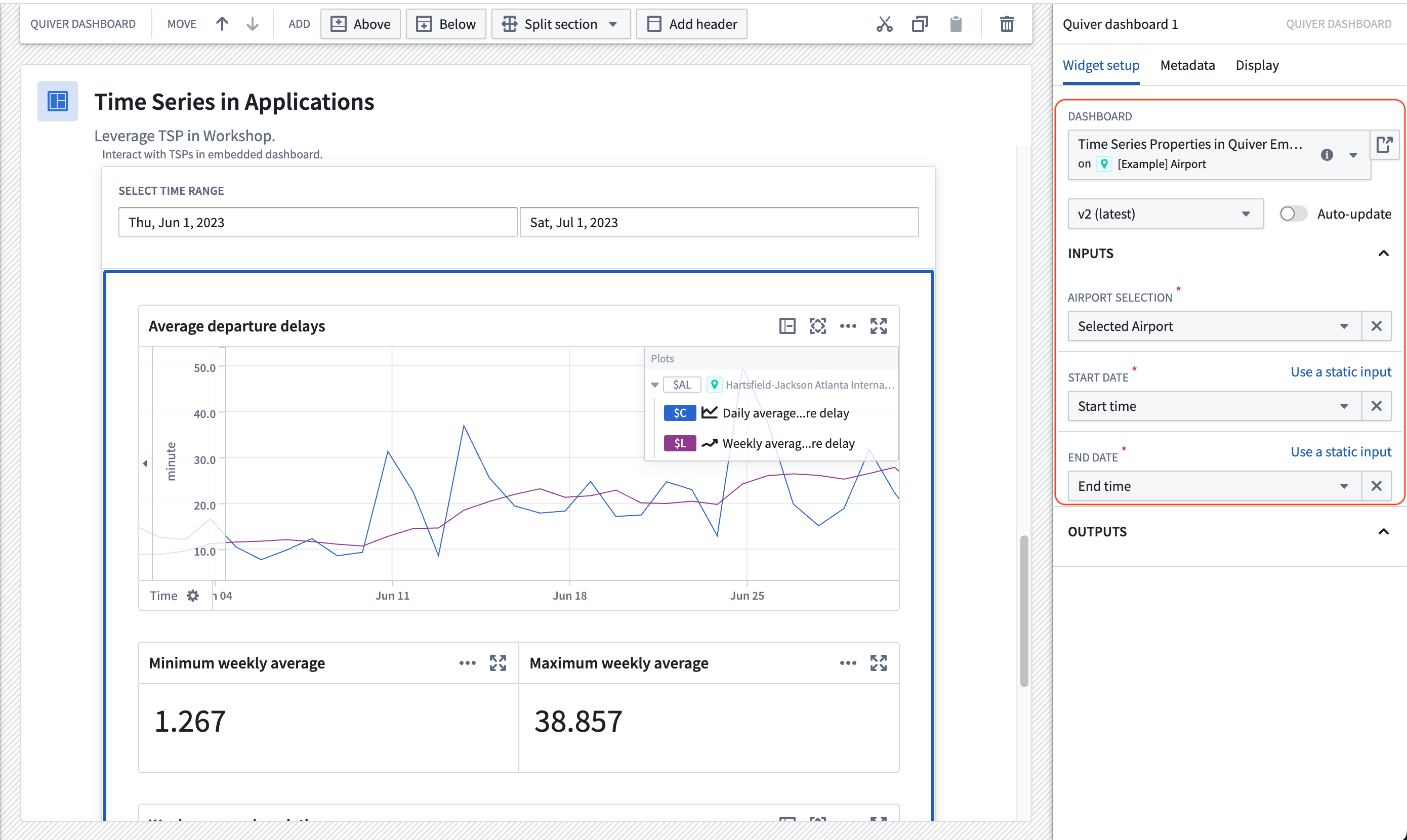 The Quiver dashboard widget.