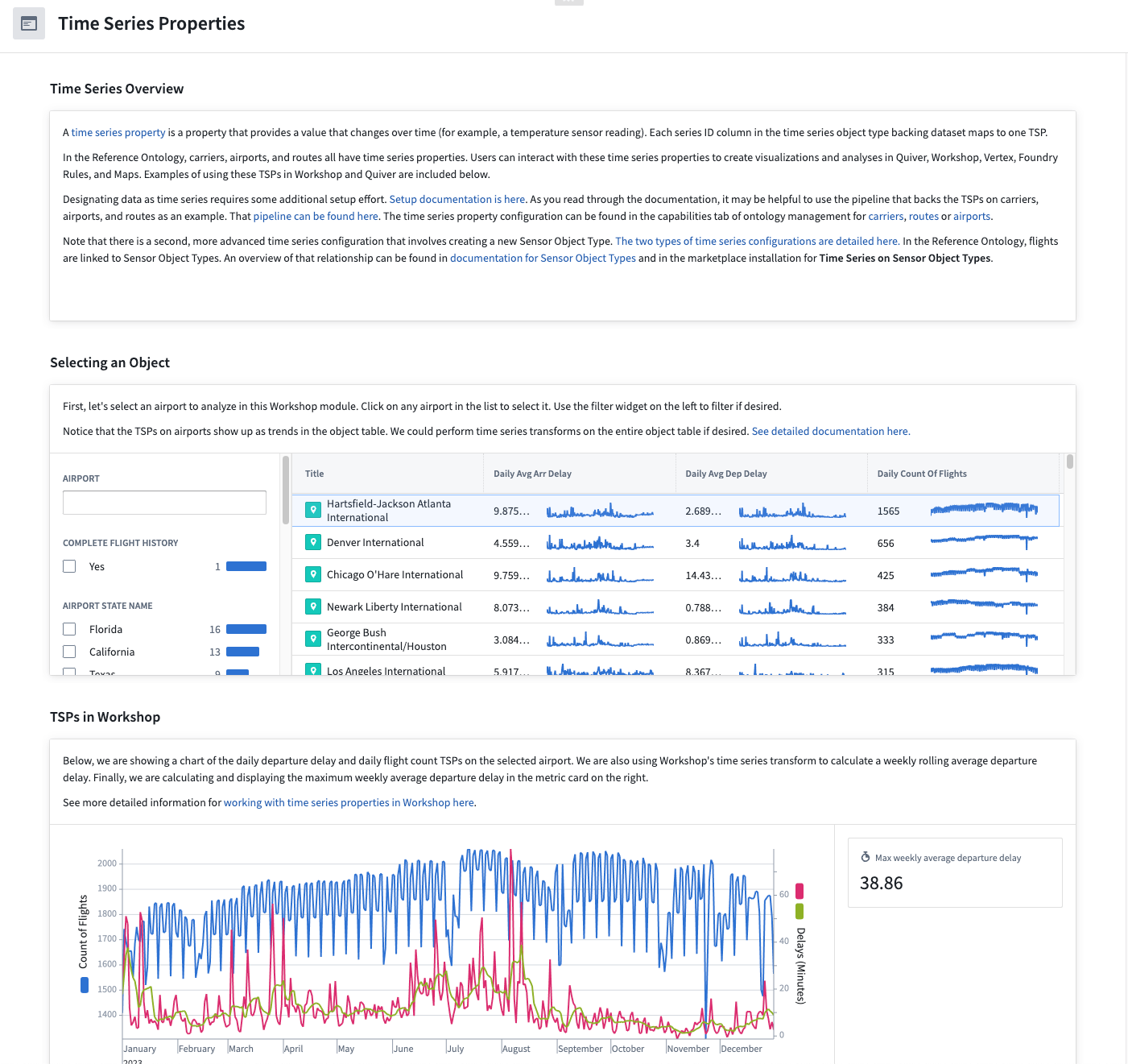 Time series properties Workshop module