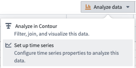 Set up time series action item