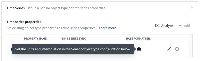 Sensor object type base formatter warning.