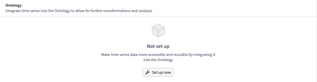 Time series sync Ontology setup guide