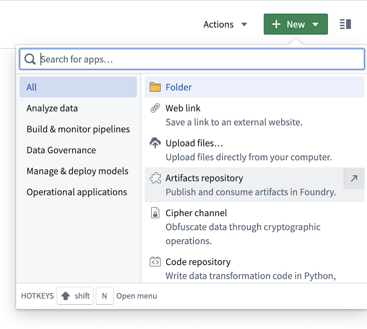 Create Artifacts repository