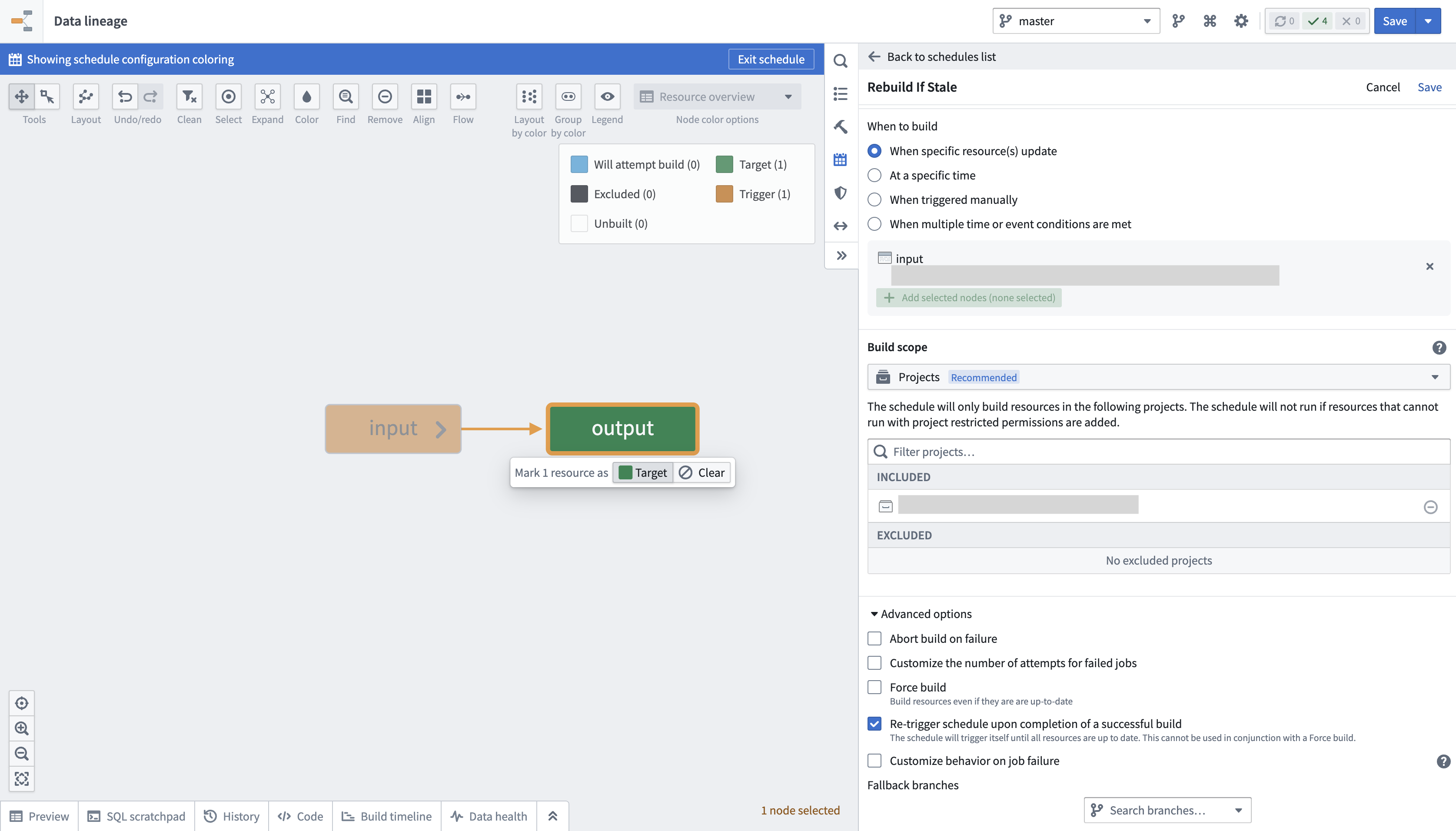 Configure a schedule to re-trigger after a successful build.