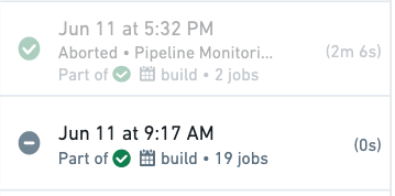 transaction aborted vs job ignored