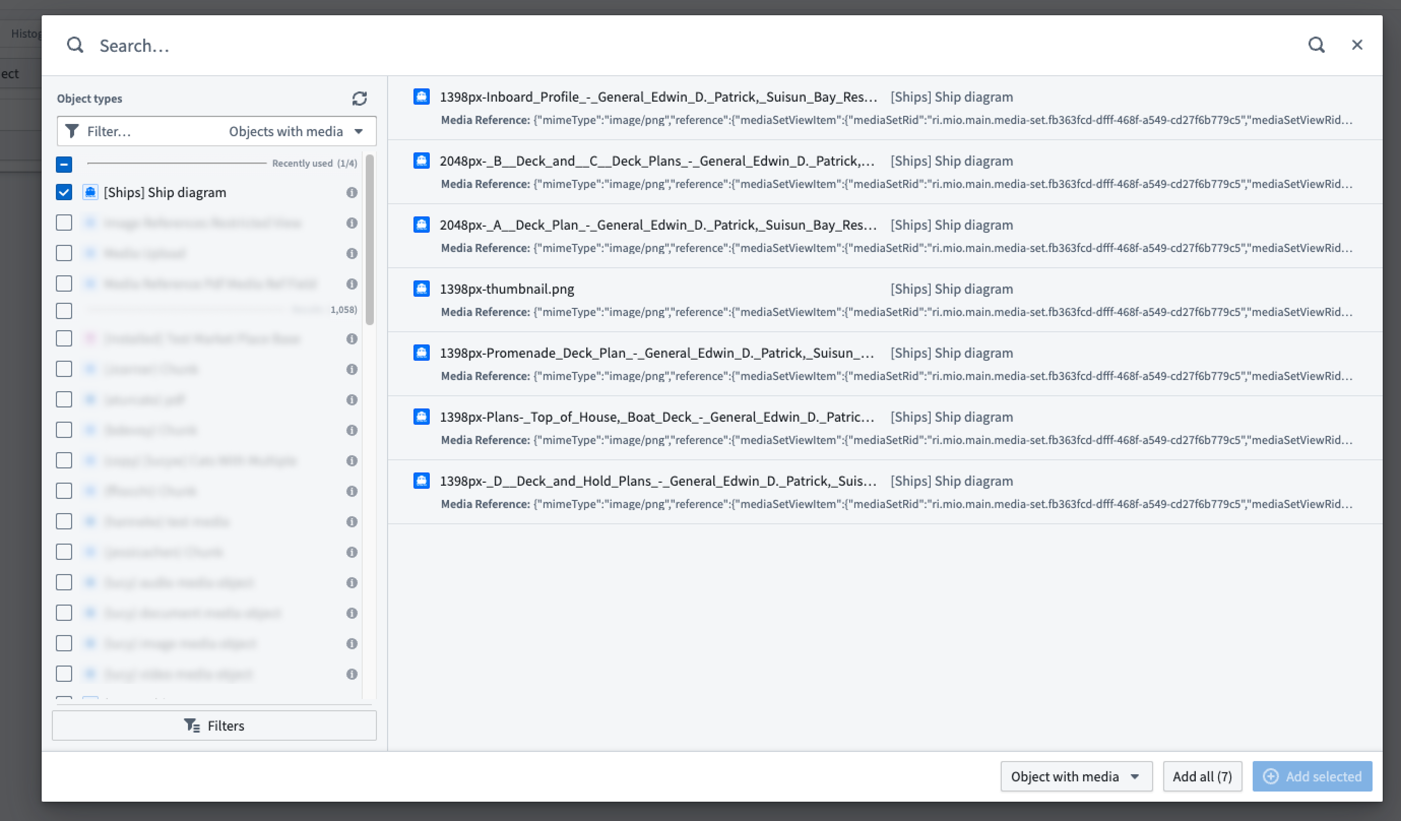 Add the selected objects to your Vertex graph.