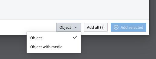 Choose how the object will display in Vertex.