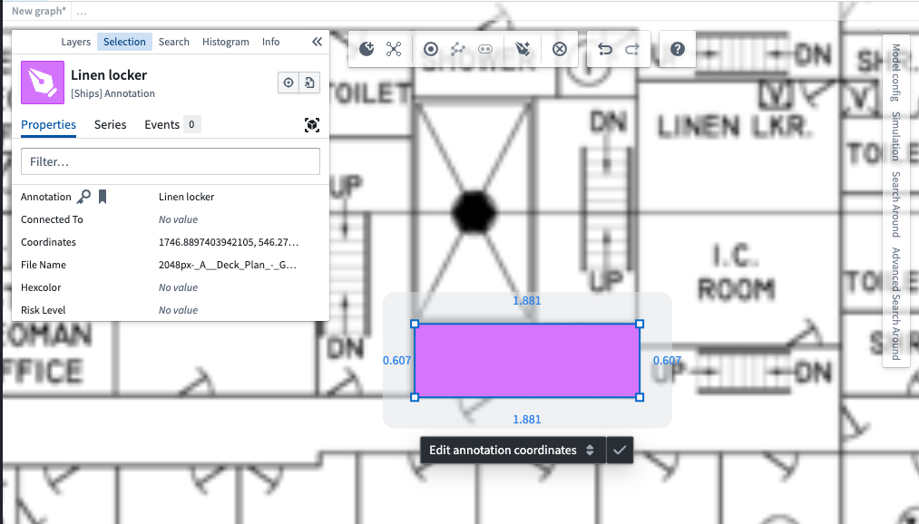 The option to run the Edit annotation coordinates action type.