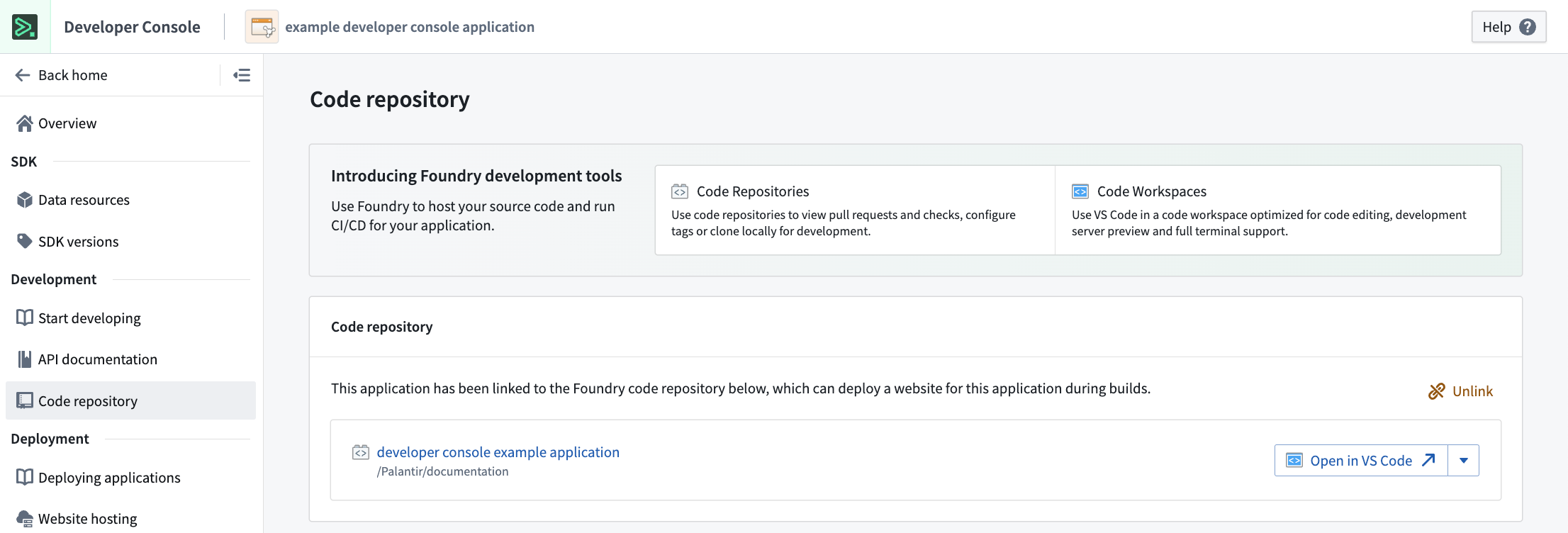 The option to use Code Repositories or VS Code Workspaces as a code environment in Developer Console.