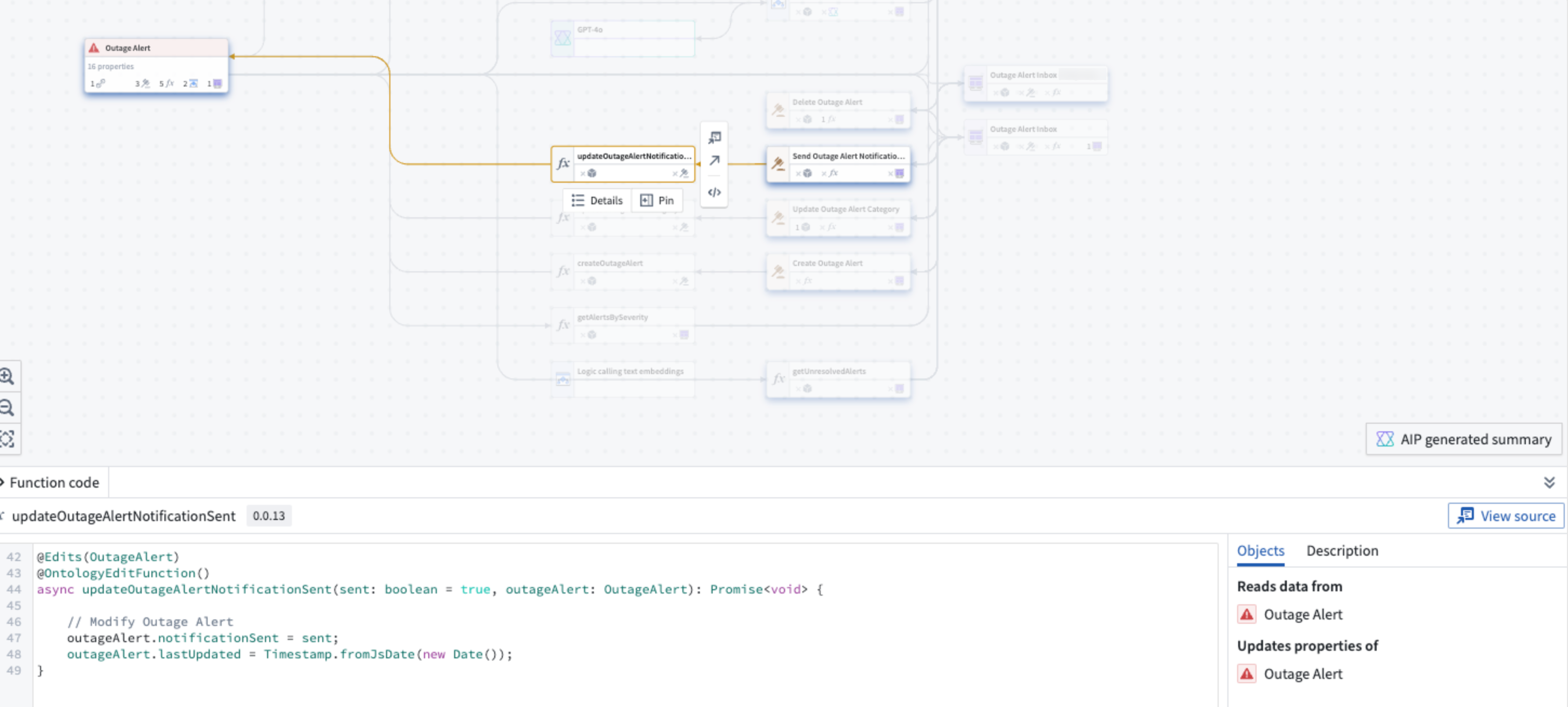 Example function code.