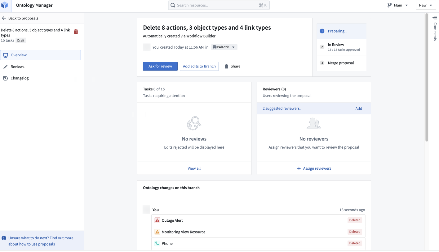 Example of the Bulk Delete ontology proposal.