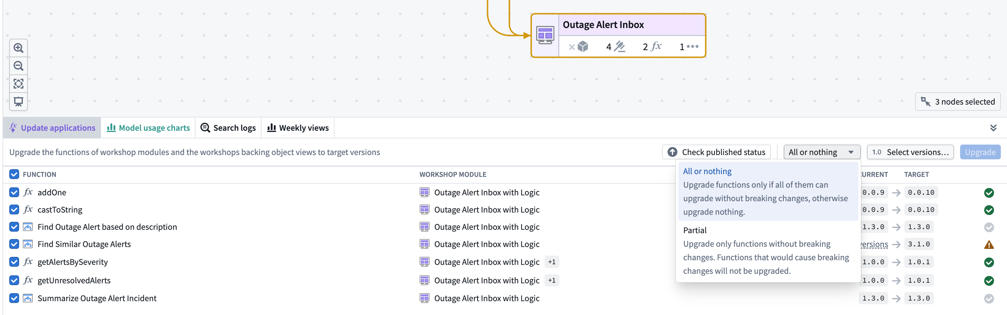 Example of upgrade options.
