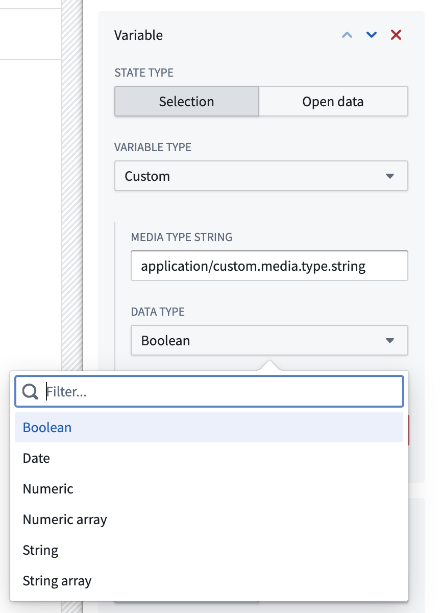 App pairing widget variable configuration