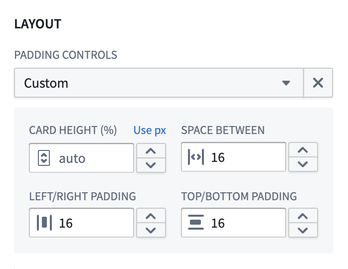 The Layout section of the right editing panel is displayed.