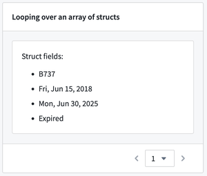 Default embedded module using 'Create New' option with an array of structs passed in.
