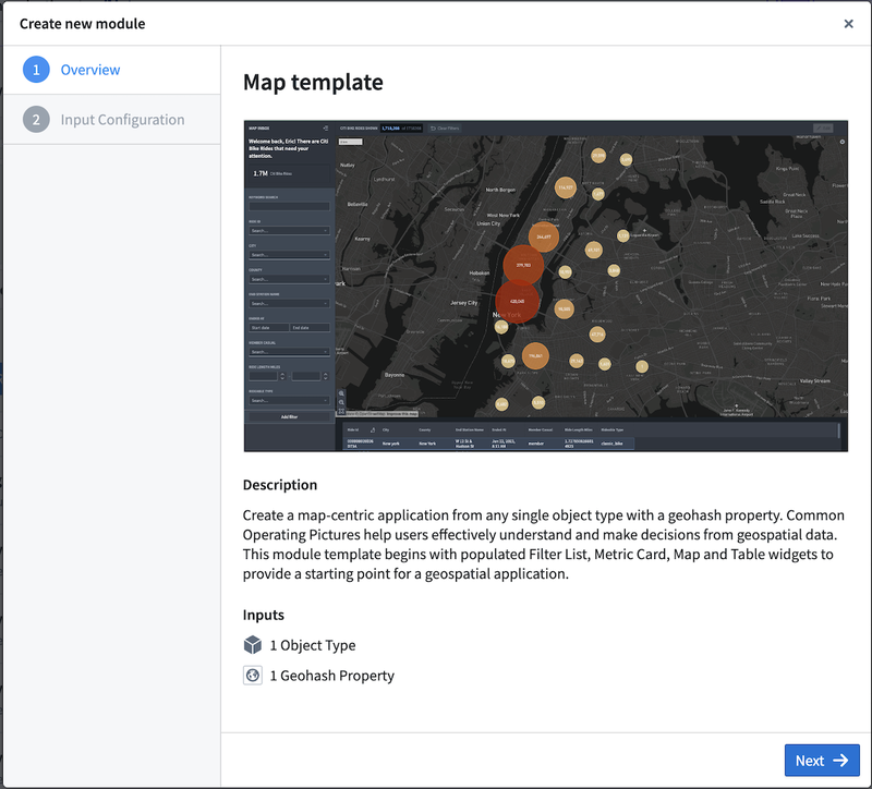 Image showing a preview and description of the map template.