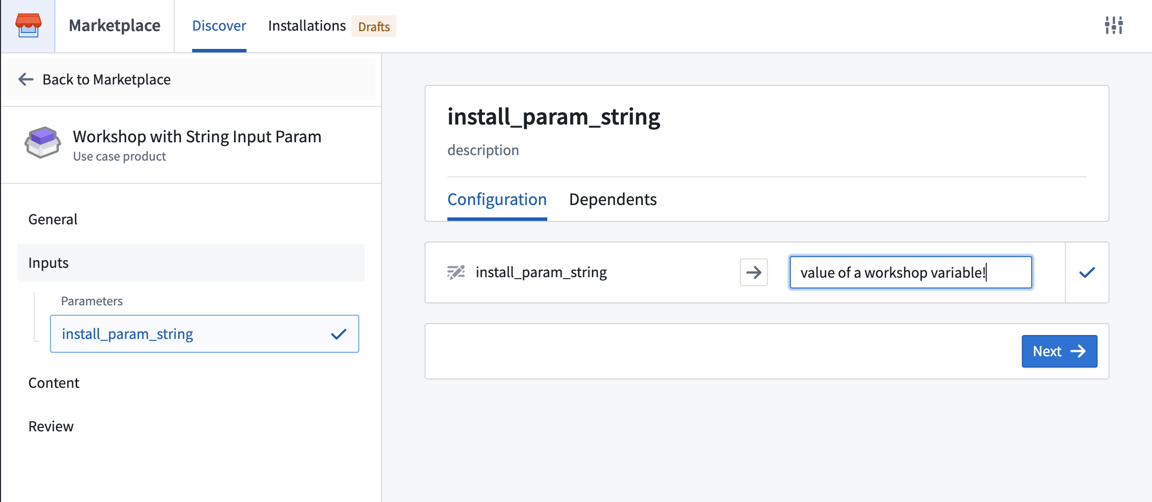 parameters as inputs