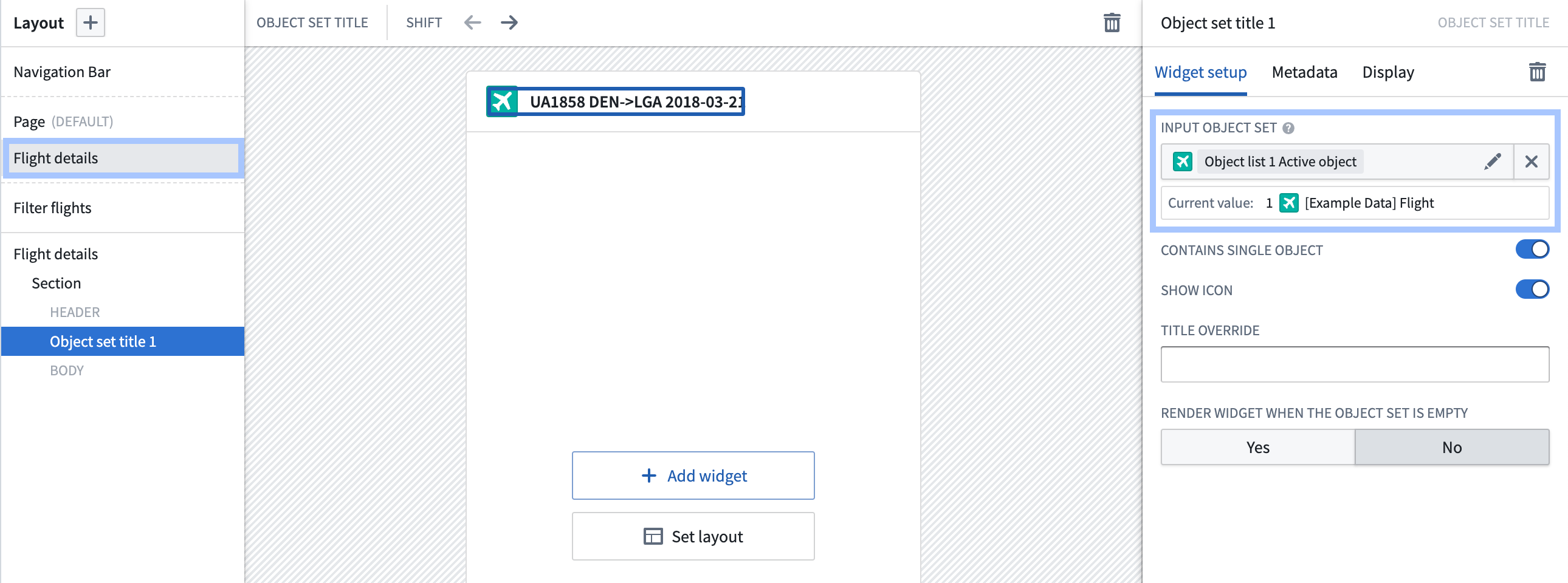 configure flight details page