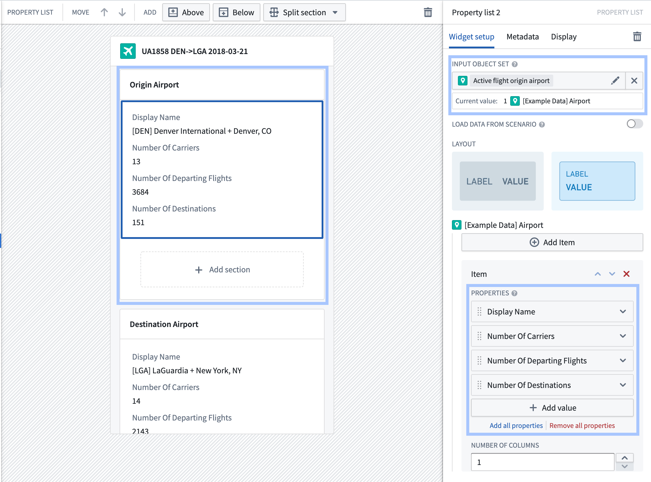 configure linked object information