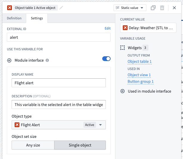 Module interface configuration