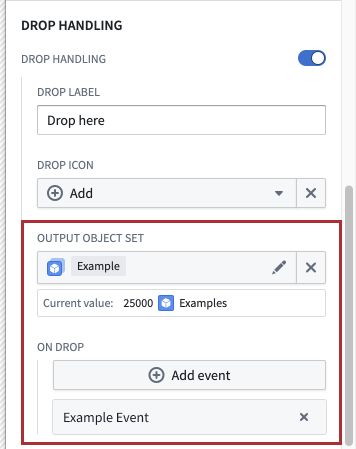 Set the output object set variable.