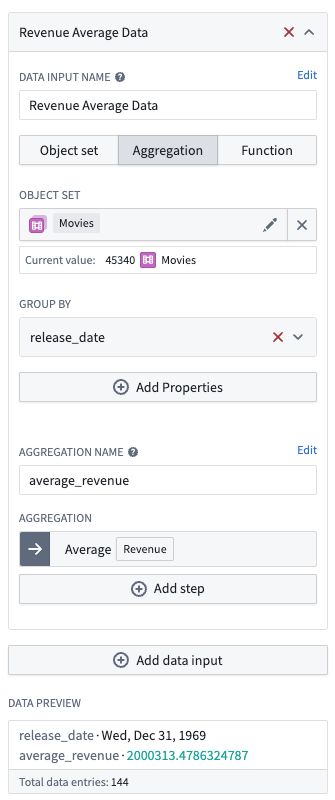 Vega aggregation data