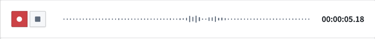 Audio recorder widget paused state.