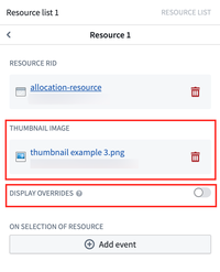 The configuration for display overrides for an item on static list