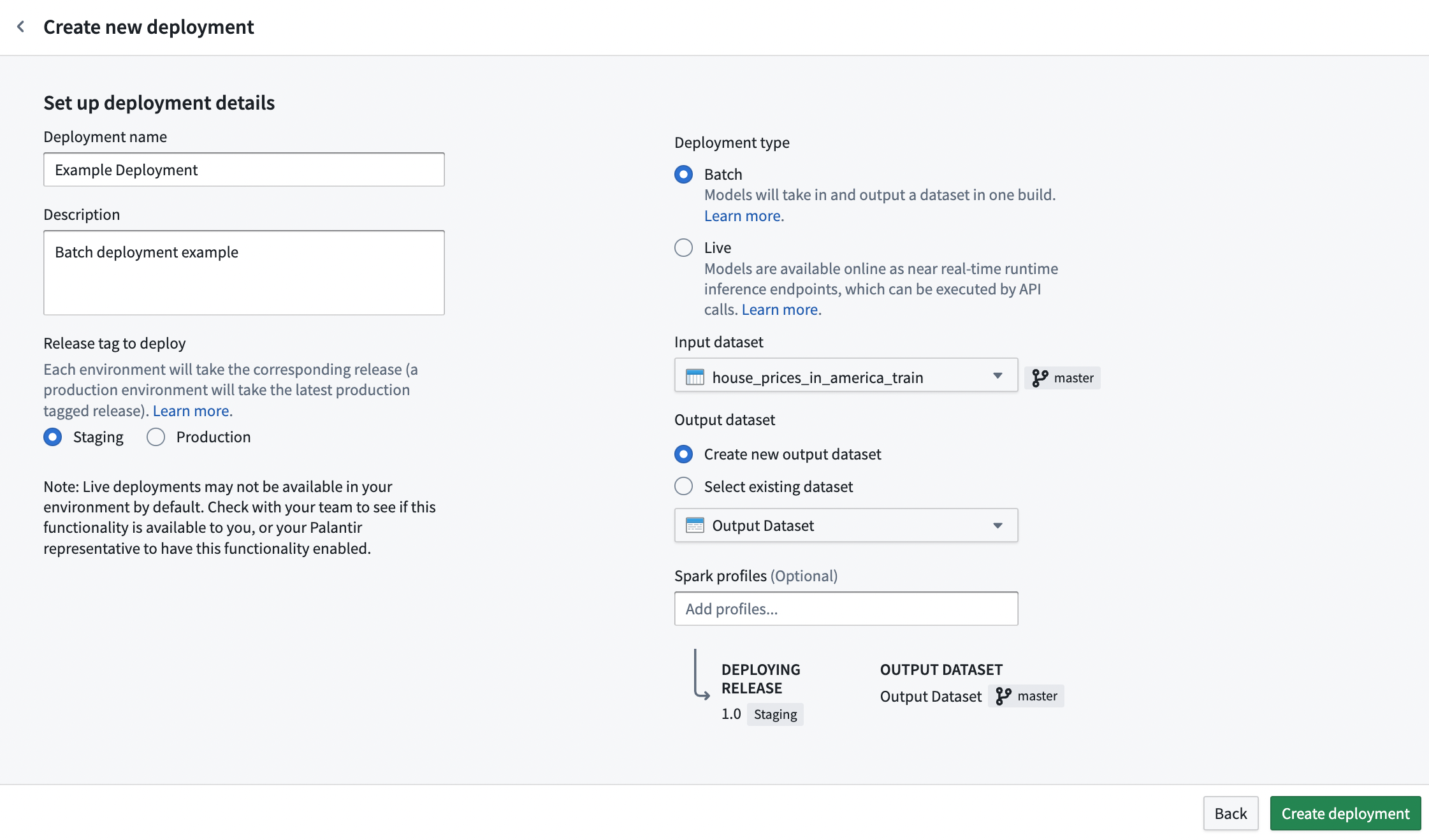 create deployment